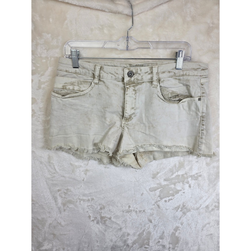 Rewash Elite Comfort‎ Stretch Tan Tie Dye Cut Off Denim Shorts Size 13 J10994BAW